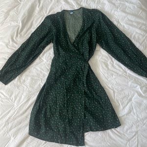 Puff Sleeve Mini Wrap Dress
